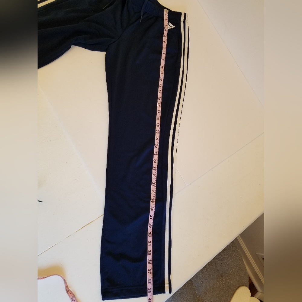 Adidas Men's Tricot Three Stripes Track Pants  Size Large Navy - Picture 11 of 14
